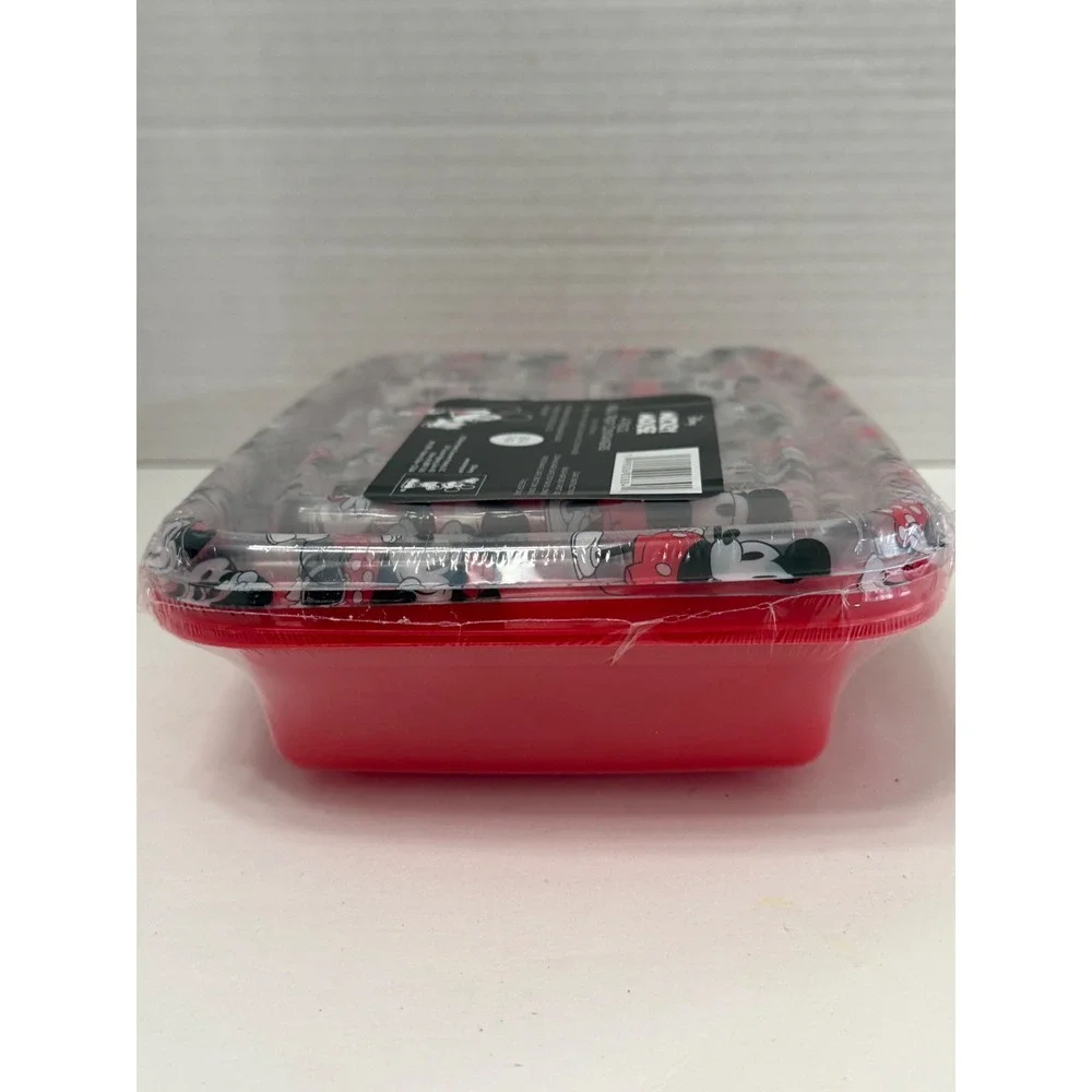Disney Mickey Mouse 4 Piece Meal Prep Containers 25.3oz Two Sections BPA Free